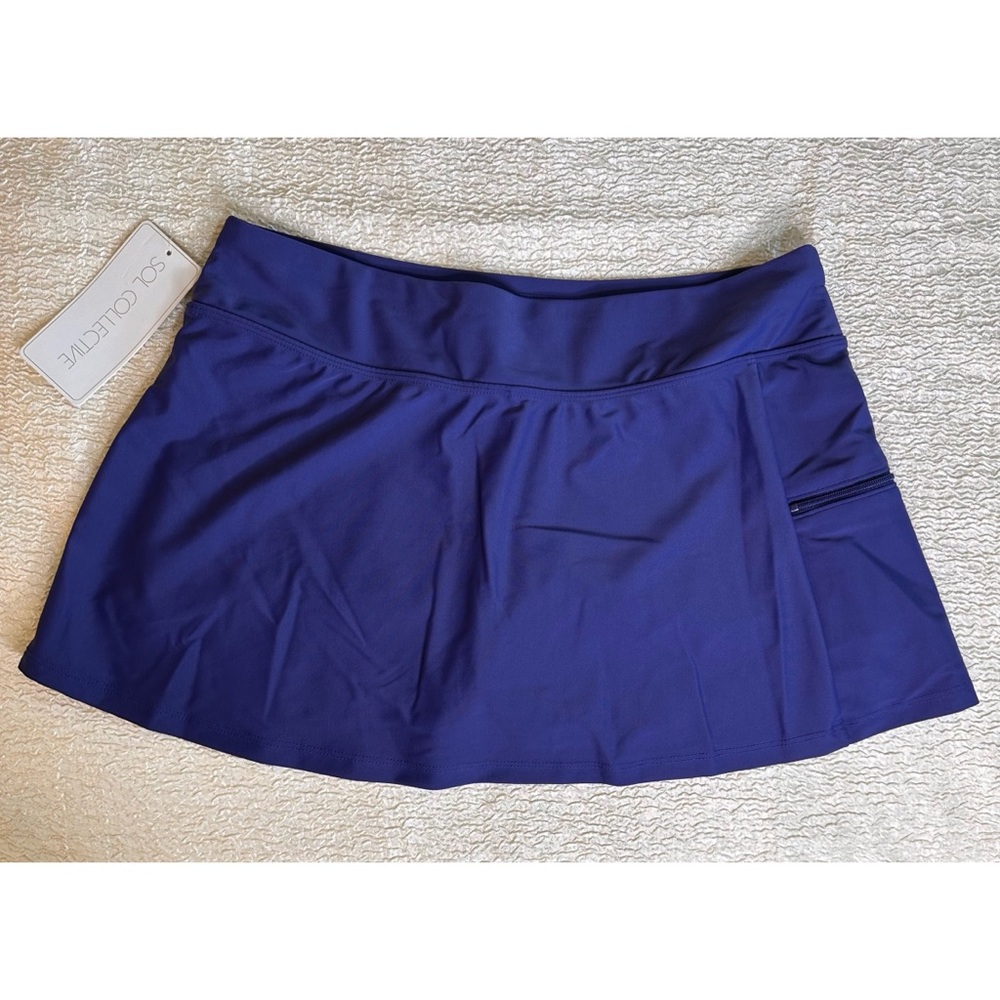 Sol Collective Blue Swim Skirt / Skort Size 8 - Picture 2 of 8
